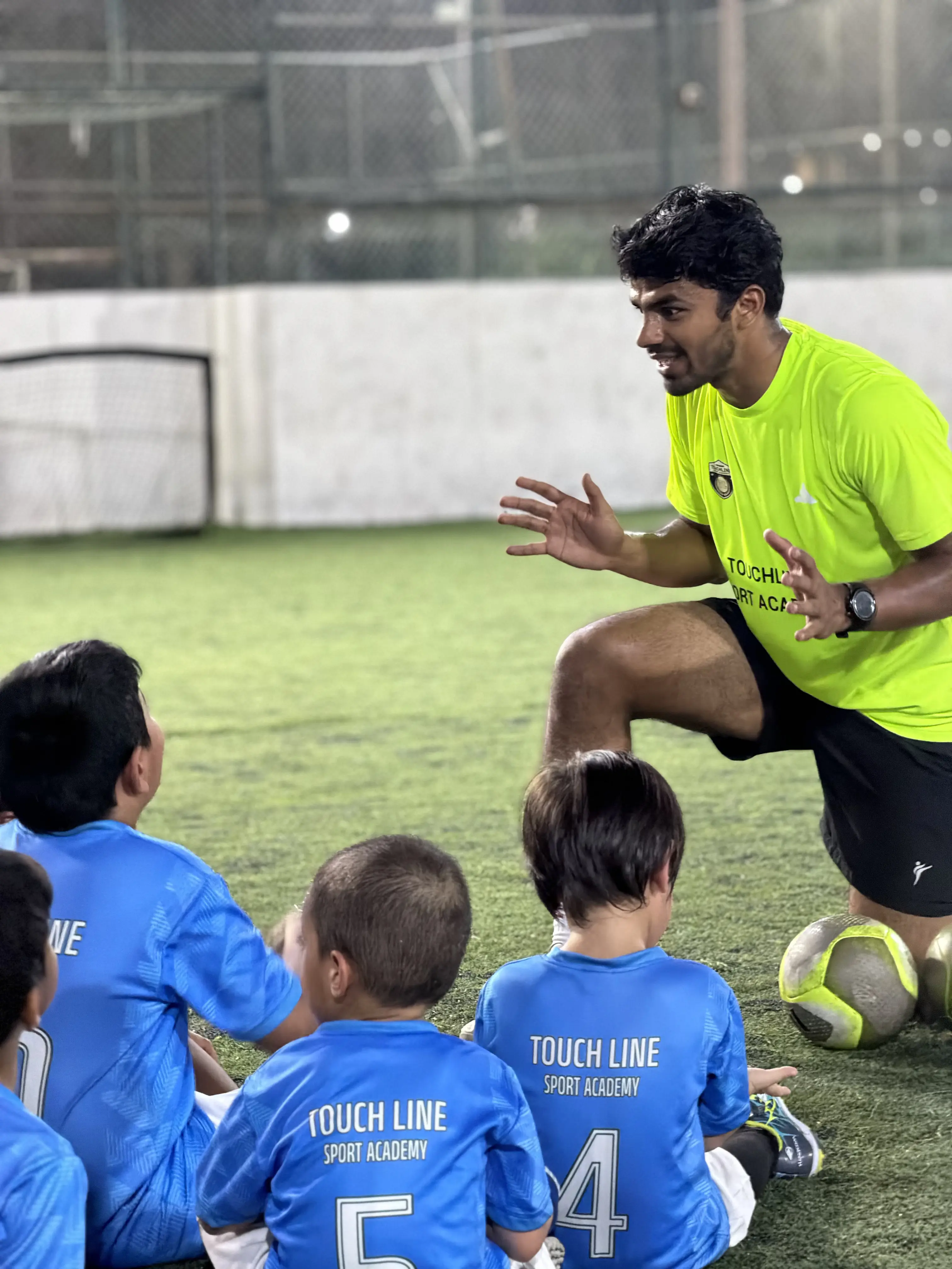 Football training at Touchline Sport Academy in Dubai